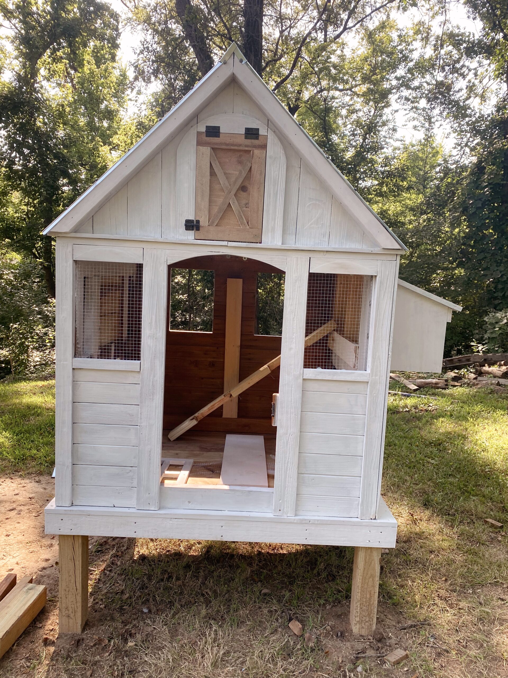 Turning play house into chicken coop!