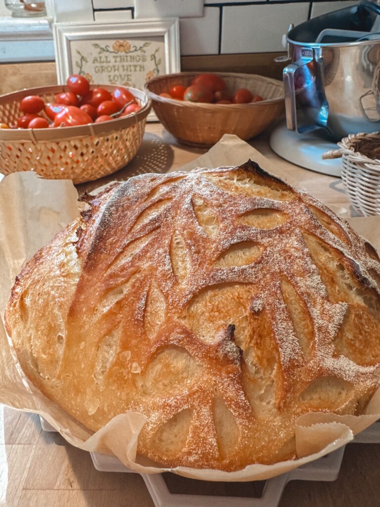 Finish sourdough bread on the counter.