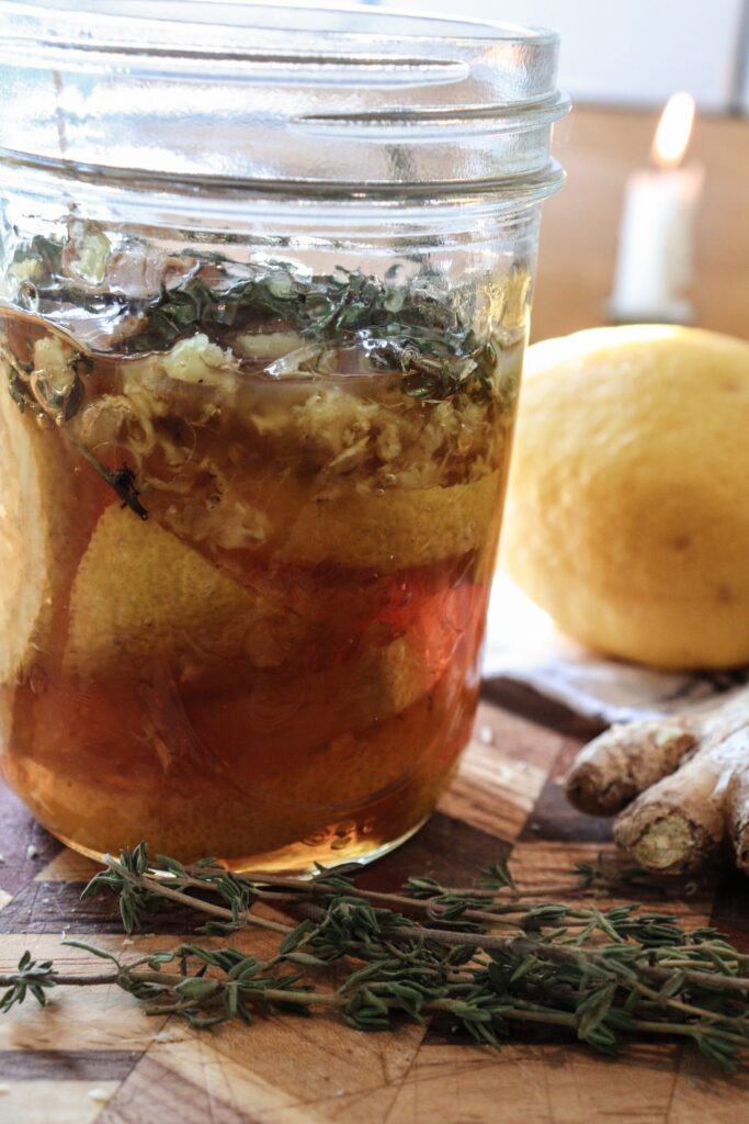 Honey, Lemon, Thyme, Ginger Cough Syrup 