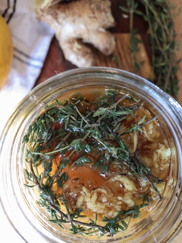 Honey, Lemon, Thyme, Ginger Cough Syrup 