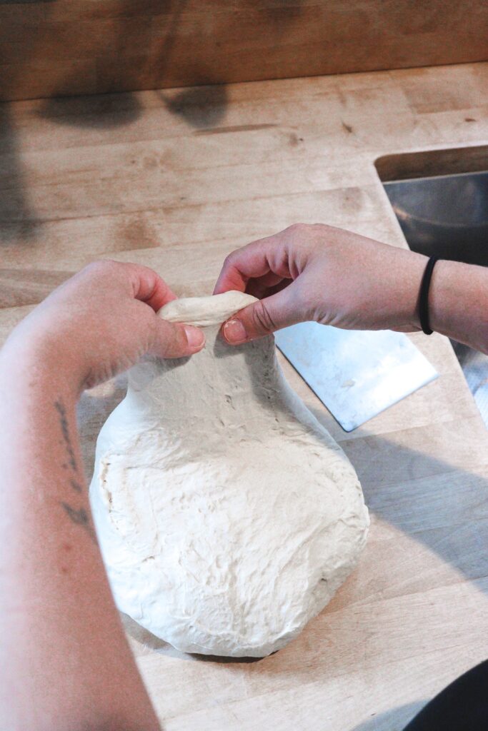 Shaping sourdough loaf