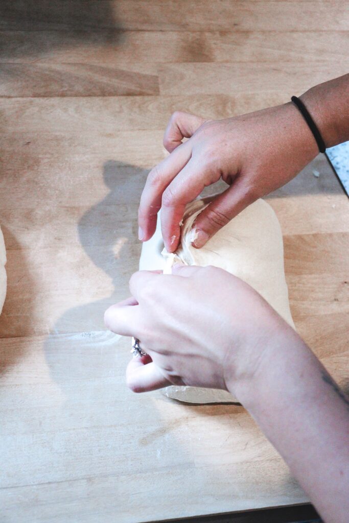 Shaping sourdough loaf