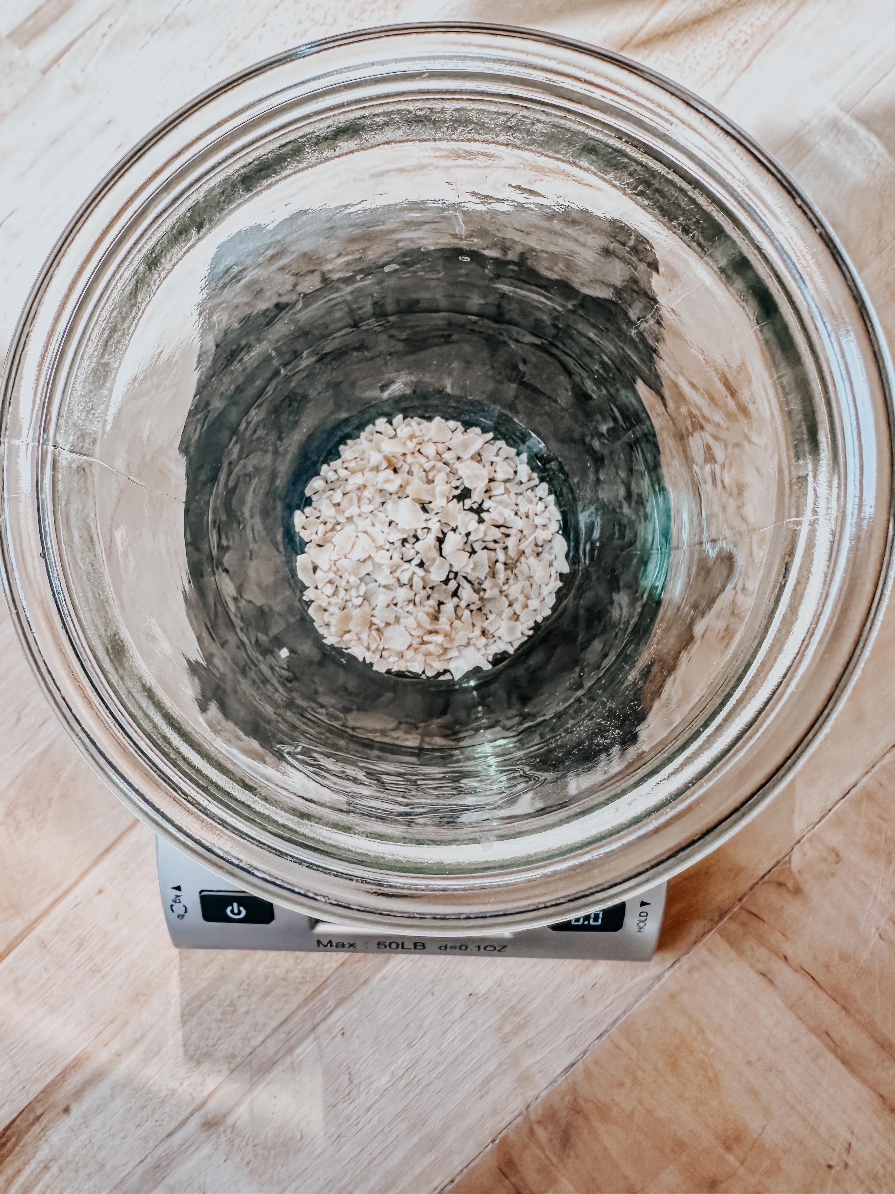 Rehydrating sourdough starter.